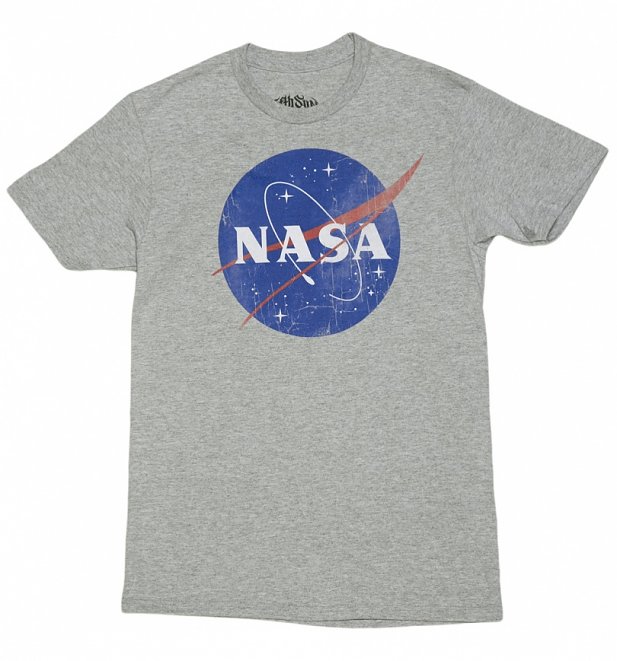 Men's Grey Marl Classic NASA Logo T-Shirt