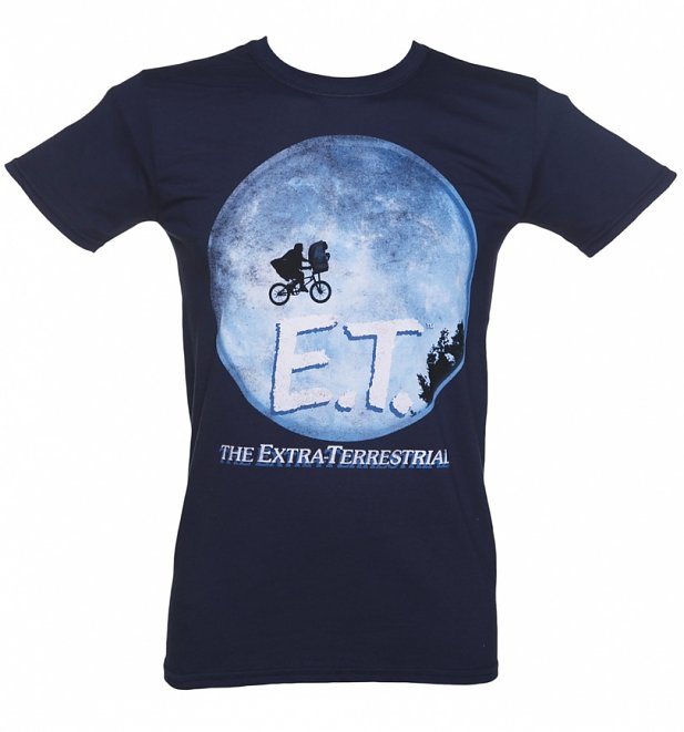 Men's Navy Classic E. T. The Extra-Terrestrial Movie Poster T-Shirt Men's Navy Classic E. T. The Extra-Terrestrial Movie Poster T-Shirt