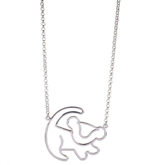 Platinum Plated Simba Outline Lion King Necklace from Disney Couture Platinum Plated Simba Outline Lion King Necklace from Disney Couture