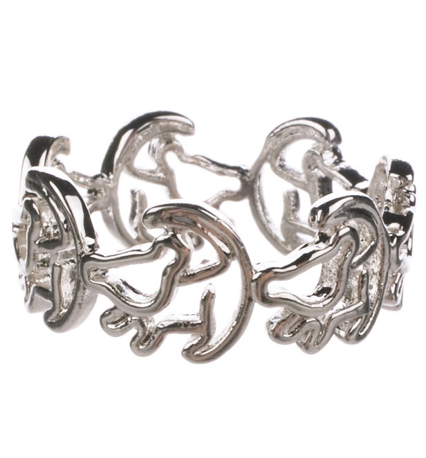 Platinum Plated Simba Outline Lion King Ring