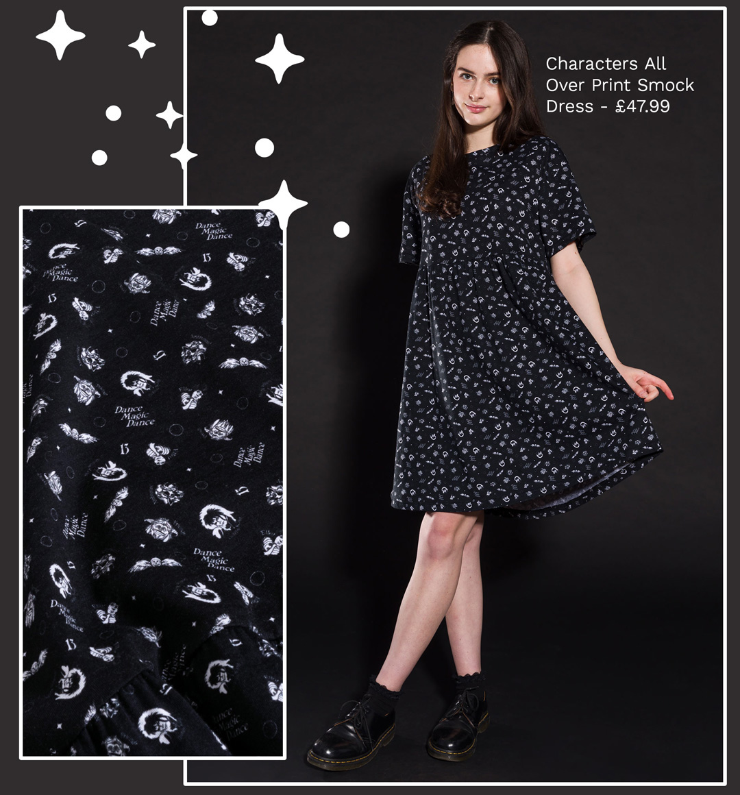 Labyrinth Characters All Over Print Smock Dress