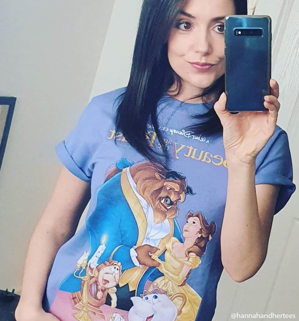 Official Women's Disney Beauty And The Beast Video Cover Boyfriend T-Shirt