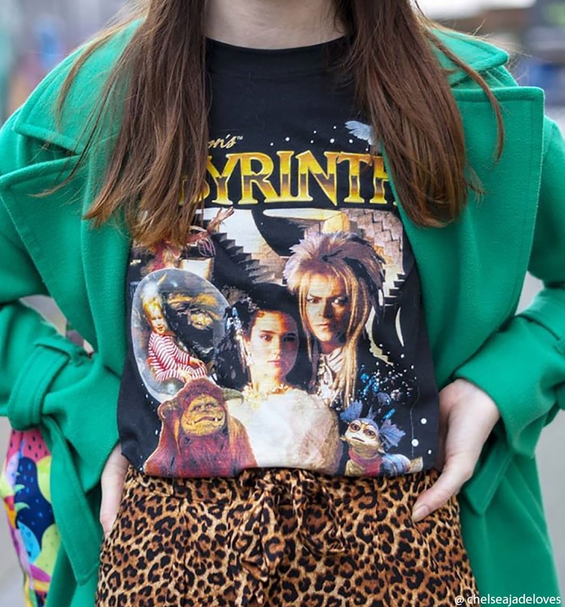 Retro Labyrinth Black TShirt