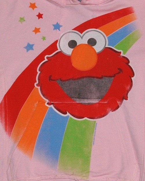 Ladies Pink Elmo Rainbow Hoodie from Famous Forever