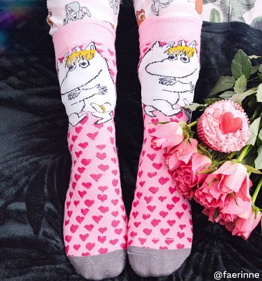 Pink Moomin Heart Socks