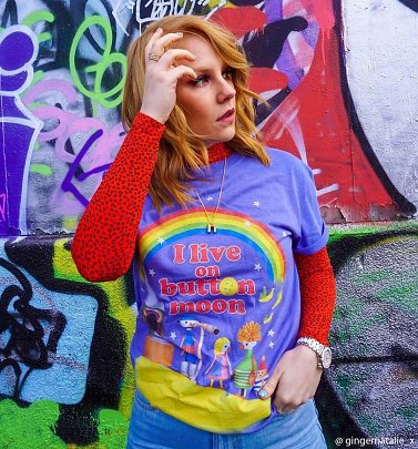 I Live On Button Moon Violet T-Shirt I Live On Button Moon Violet T-Shirt