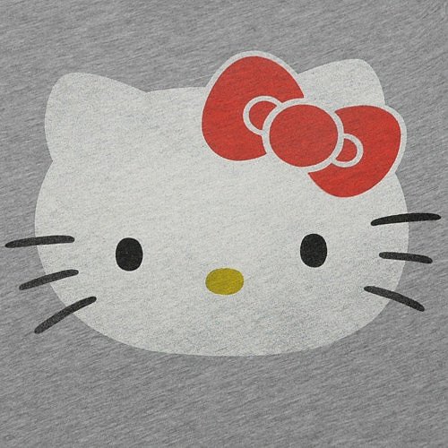Grey Hello Kitty Face Ladies T-Shirt from Mighty Fine