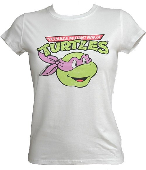 White Donatello Ladies Teenage Mutant Ninja Turtles T-Shirt from Vacant