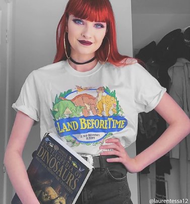 Women's The Land Before Time Rolled Sleeve Boyfriend T-Shirt Women's The Land Before Time Rolled Sleeve Boyfriend T-Shirt