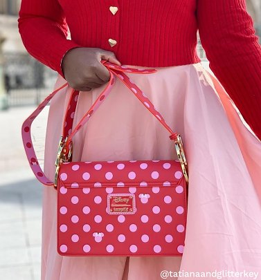Loungefly Disney Minnie Mouse Pink Polka Dot Bow Strap Cross Body Bag Loungefly Disney Minnie Mouse Pink Polka Dot Bow Strap Cross Body Bag