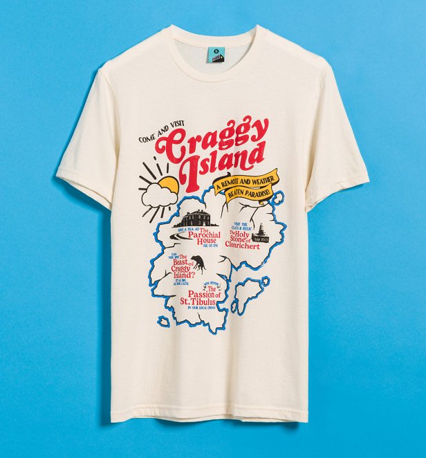 Father Ted Inspired Craggy Island Map Natural T-Shirt Father Ted Inspired Craggy Island Map Natural T-Shirt